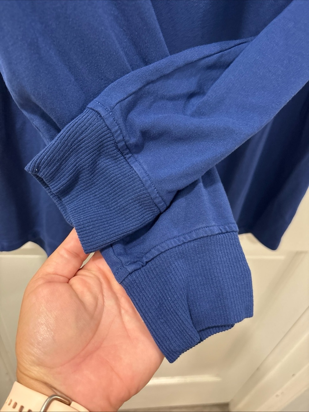 Lake DreamModal Relax Long Sleeve French Terry Lounge Pajama Shirt Size L Blue - Picture 6 of 7